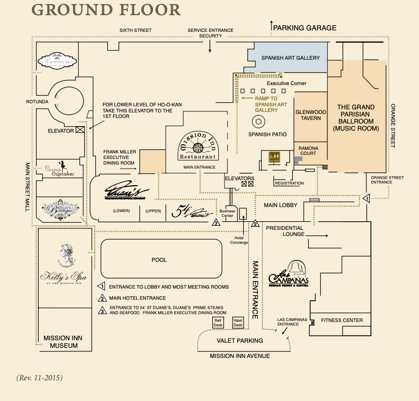 Mission Inn Hotel Map Ground Floor